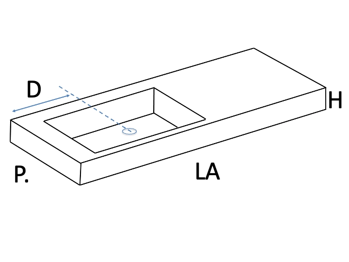 Plan vasque Design, fabrication sur mesure, Largeur 60 à 20 cm x Profondeur 40 à 60 cm, résine minérale ACRYSTONE® SOLID-SURFACE Finition lisse blanc mate, Livraison Offerte et Rapide.